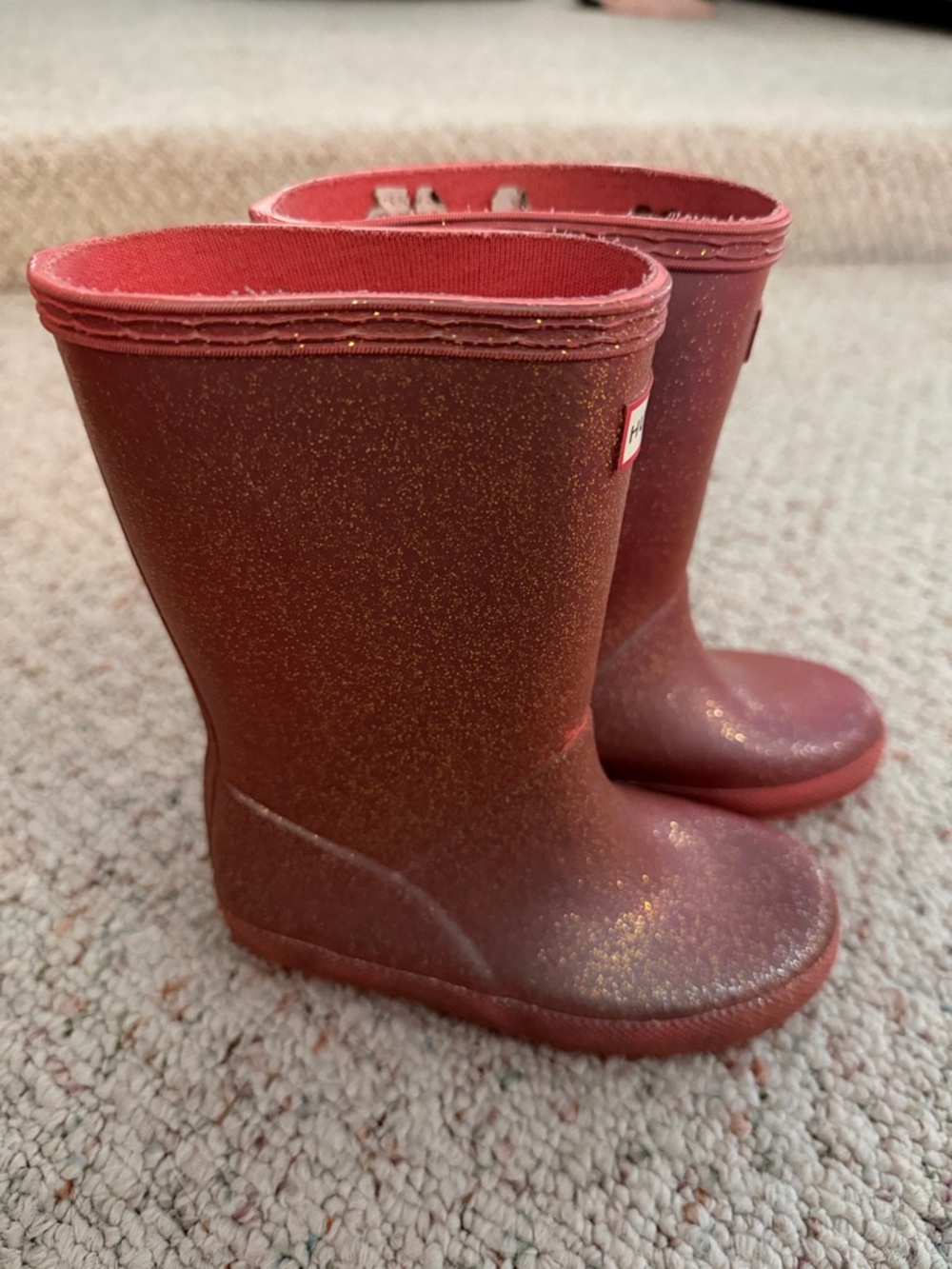 Hunter Kids Glitter Waterproof Boots in Sparkling Pink